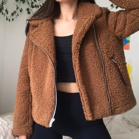 Abercrombie & Fitch Jackets & Blazers - Brown sherpa/teddy jacket